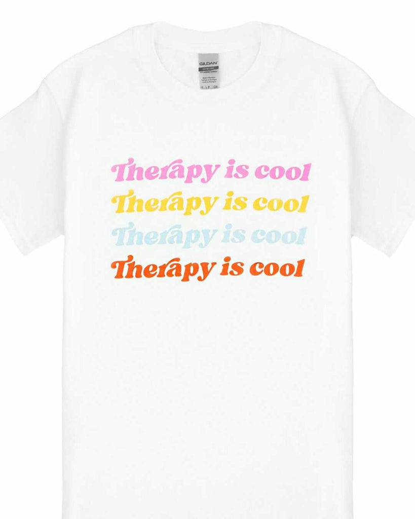 Therapy Is Cool T-Shirt Colorful, 50% Cotton, materials: 50% Polyester
