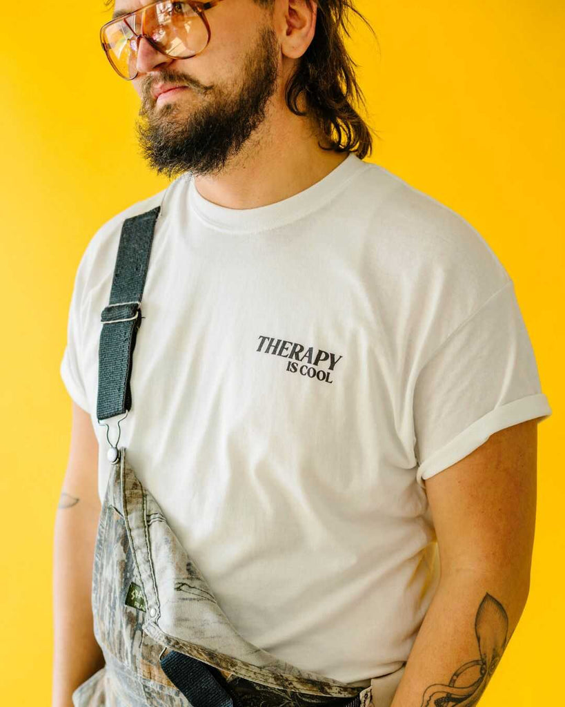 Therapy is Cool T-Shirt with a new and improved design to make therapy even COOLER! Materials 50% Cotton, 50% Polyester
