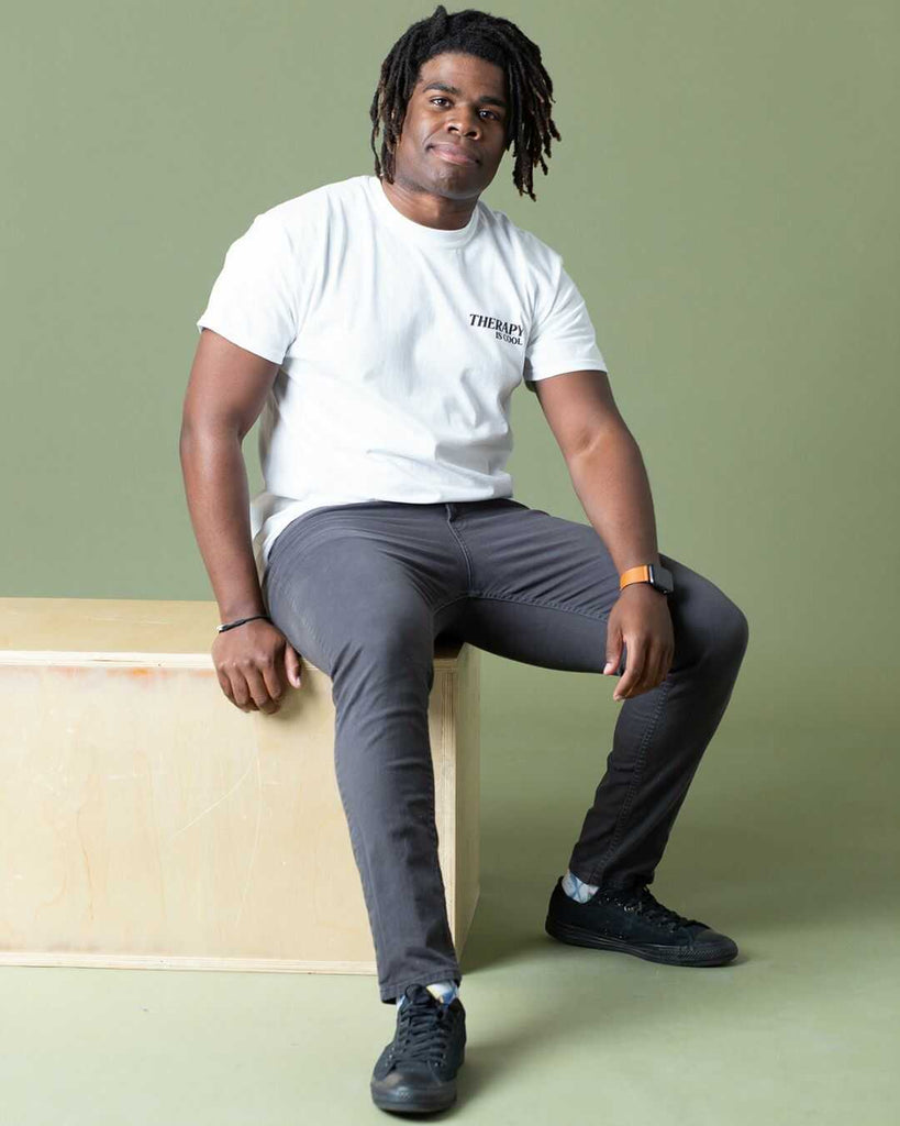 Therapy is Cool T-Shirt with a new and improved design to make therapy even COOLER! Materials 50% Cotton, 50% Polyester